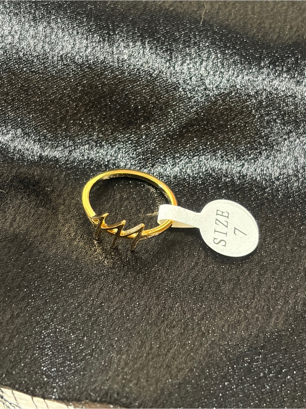 Gold Plated 444 Angel Numbers Accent Ring - Size 7 - Picture 5 of 6